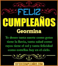 GIF Frases de Cumpleaños Geormina